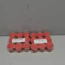 Tea Light Candles Colored Unscented Metallic Tin Cups Set of 18 Made in USA (Red)