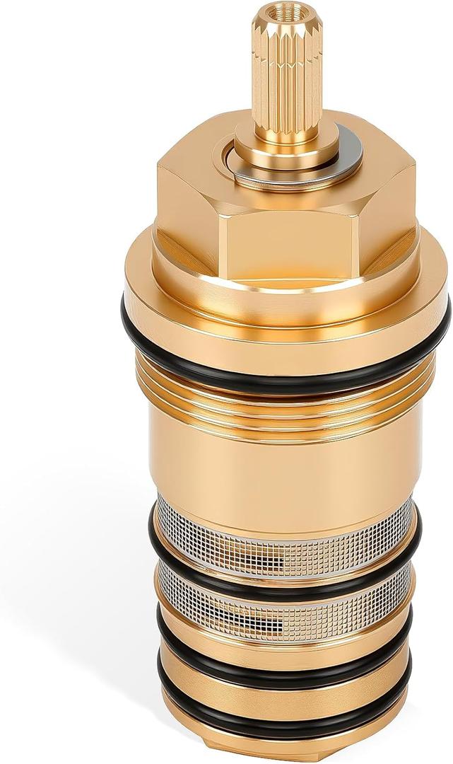 Upgraded Brass Version 94282000 Thermostatic Cartridge, 3/4", Fit for Hansgrohe Shower Thermostatic Cartridge for Ecostat Showers, Two-Hole & Three-Hole Thermostatic Tub Fillers