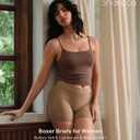 SHARICCA Womens Boxer Briefs Seamless Boy Shorts Underwear Anti Chafing Boyshorts Panties Soft Ribbed Ladies Boxers Pack