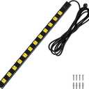 SURAIELEC 12 Outlet Long Metal Power Strip, 15 FT Cord Surge Protector, Angled Flat Plug, Wide Spaced Outlet Power Bar, 15A Breaker, Wall Mountable, Industrial Heavy Duty for Work Bench, Shop, Garage