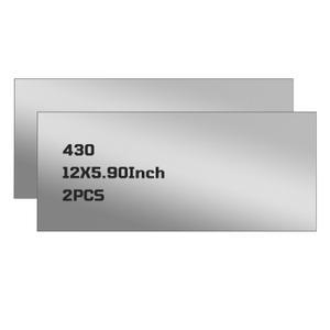 430 Stainless Steel Sheet Metal, 12" x 5.9", 24 Gauge (0.5mm) Stainless Steel Plate, Cut to Size Metal Sheet for Wall Board, Crafts, Kitchen & Office, 2 Pack