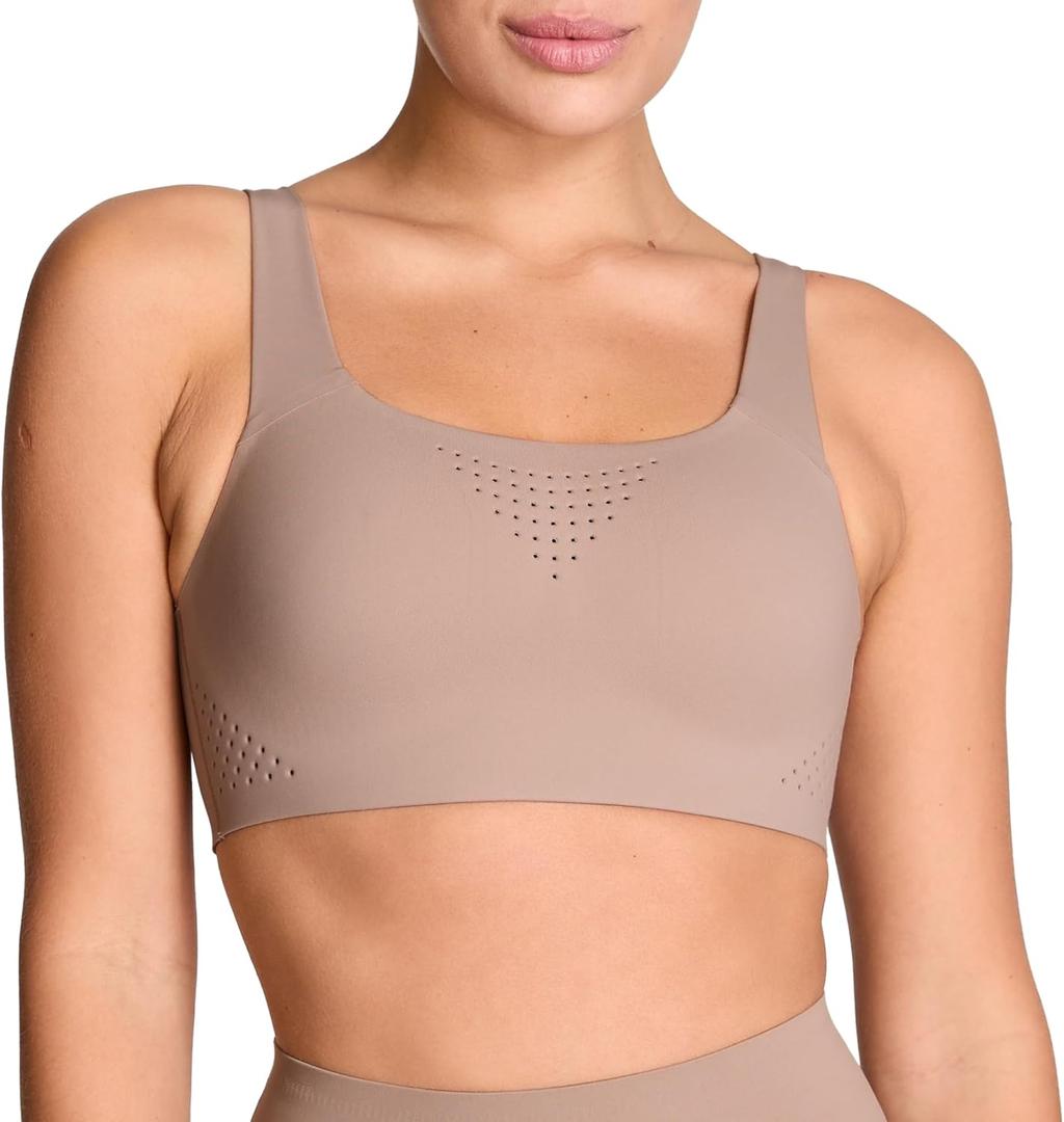 Victoria's Secret Women's VSX Featherweight Max Sports Bra, High Impact Wireless, Bare Taupe, 36C