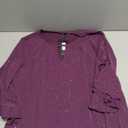 VALOLIA Plus Size Tops for Women: 3/4 Sleeve Sparkly - Women Dressy Blouses - Dressy Tops to Hide Tummy Holiday Vacation Chic Elegant Top Club Concert Shirts for Christmas Night Out Cruise Violet, 2XL