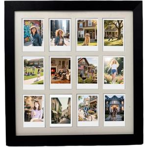 Polaroid Picture Frame Collage for 2x3 Instax Mini Film - 12 Openings, Black Photo Wall Display (black, 13.8512.6)