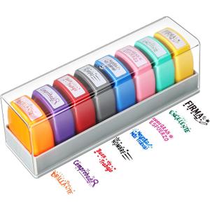 8 Pcs Spanish Teacher Stamps for Classroom Self Inking Grading Stamps Gifts Motivation Teacher Stamp for School Elementary Kid Signature Homework Reward Supplies