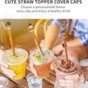 2 x 7PCS Halloween 3D Straw Cover Caps, Straw Toppers for 30&40 Oz Tumbler, Stanley Cup Accessories, Tumbler, Dust-Proof Reusable Straw Tips Lids, 10mm 0.4in - Colored - with Storage Case