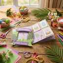Burbell 24 Set Palm Sunday Paper Photo Frame Craft Kits for Kids Hosanna Holy Week DIY Palm Paper Photo Frame Arts Crafts for Easter Holy Week Christian Sunday School Church Activities Supply