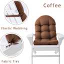 Enipate Weather Resistant Cushions for Adirondack Chair High Back Indoor Outdoor Patio Tufted Lounge Cushion Seat Pads
