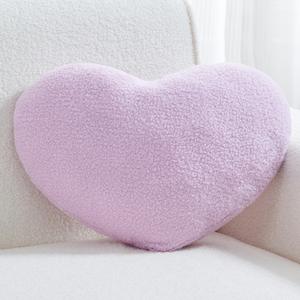 Heart Pillow Throw Pillow Cute Pillow Home Decor Cushion Decorative Aesthetic Pillow Wool Purple 13"x10"