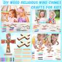 Blueweenly 12 Pack Christmas DIY Wood Cross Painting Crafts Kit for Kids Sunday School Vacation Bible Supplies Coloring Christian Religious Crafts with 12 Watercolor Pens for Art Party Decoration