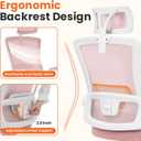 NEO CHAIR Office Desk Chair with Ergonomic High Back Mesh Headrest, Pink, Basic