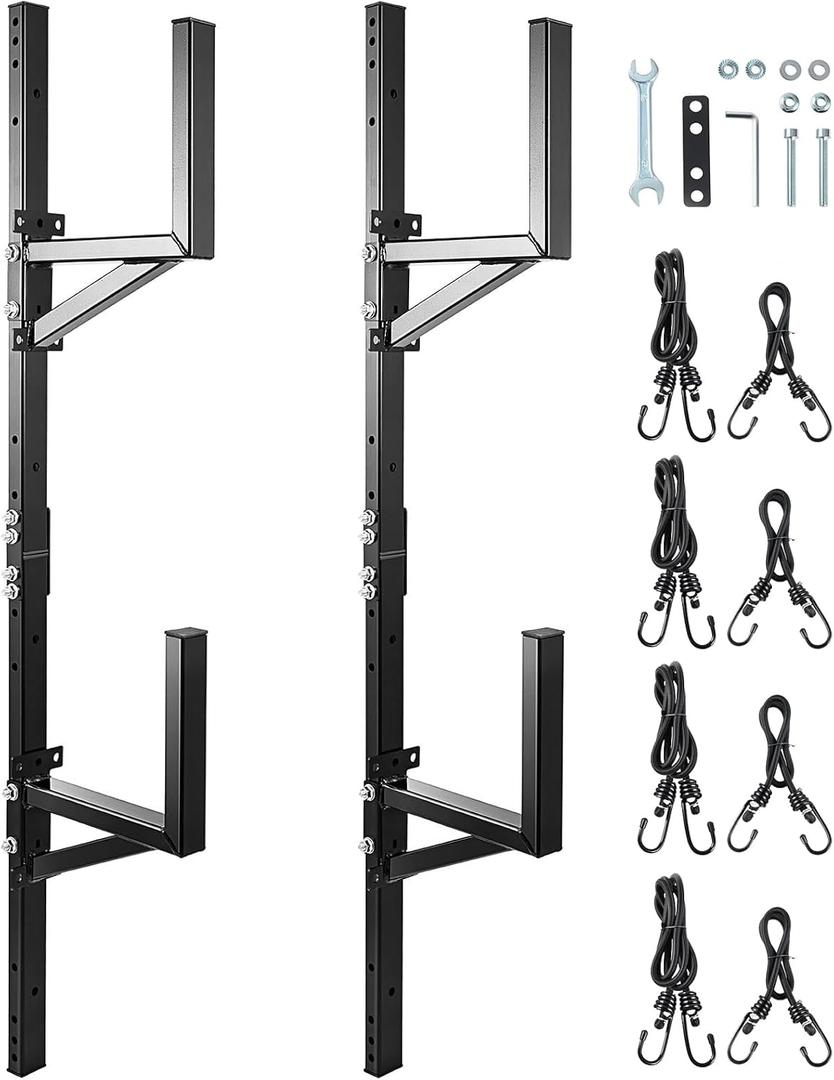 Trailer Ladder Rack, Ladder Rack for Trailer Fit for Cargo Open And Enclosed Trailer Exterior Side Wall - Carry 2 Ladders