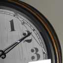 45MinST 12 Inch Indoor/Outdoor Retro Round Waterproof Wall Clock with Thermometer, Silent Non Ticking Battery Operated Quality Quartz Wall Clock Home/Patio Decor(Black Gold)