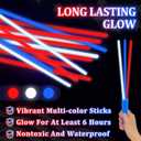 120 Pcs 4th of July Party Favors Glow Sticks with Connectors & 20 Handles,Red White Blue Patriotic Glow Stick Bulk Light up Bracelets & Necklaces for Kids & Adults USA 250th Anniversary Party Supplies