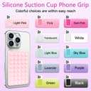 2 x Silicone Suction Cup Phone Case Mount, Hands-Free Strong Grip Holder for Selfies and Videos, Silicon Adhesive Phone Stand Sticky with Higher Suction Power for Cell Phone White