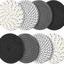 2 x Coasters Set of 8, Absorbent Coasters for Drinks, Living Room Decor, Coffee Table Decor, Bar Accessories for The Home Bar Set (Grey Without Holder)