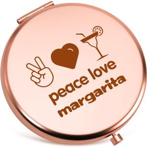 Drinking Lover Gift for Women Compact Mirror Margarita Lover Gifts Bartender Gift Tequila Cocktail Present Bartender Trip Bachelorette Party Christmas Birthday Present for Sister Folding Makeup Mirror