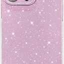 Hython Case for iPhone 14 Pro Case Glitter Cute Sparkly Shiny Bling Sparkle Phone Cases 6.1", Thin Slim Fit Soft TPU Bumper Shockproof Rubber Protective Cover for Women Girls Girly, Lavender Purple