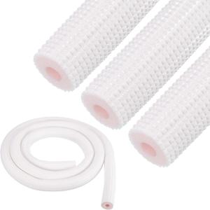 PATIKIL 9mm ID x 8mm T x 1.8m L Pipe Insulation Tubing, 4pcs Heat Preservation Anti Slip Insulated Foam Tube Grip for Air Conditioning Water Pipe, White Pink