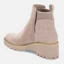 Trish Lucia Womens Platform Lug Sole Chelsea Boots Ankle High Chunky Block Heel Non-Slip Suede Leather Slip on Combat Fashion Booties (6, Nude)