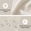 MIULEE Linen Scalloped Cream Shower Curtain with 12 Metal Hooks Boho Farmhouse Cute Heavy Duty Washable Waterproof Thick Cloth Shower Curtains with Black Border for Bathroom Hotel,W72*L72, Natural