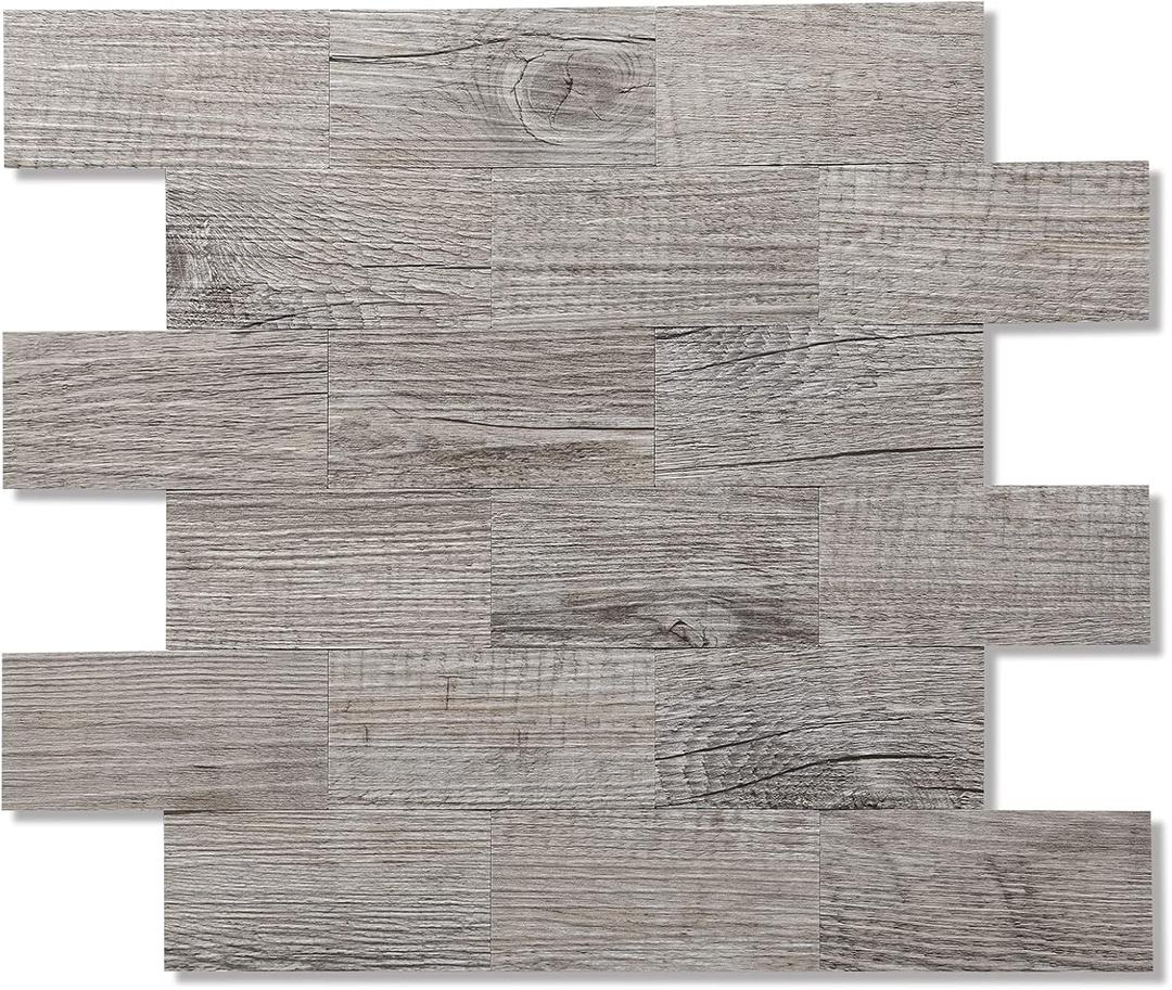 2026 New Upgrade Peel and Stick Backsplash Tile, Peel and Stick 11.34" X 11.57" Wall Tile for Kitchen, Bathroom, Fireplace, Laundry (Grey Rustic, 20 Packs)
