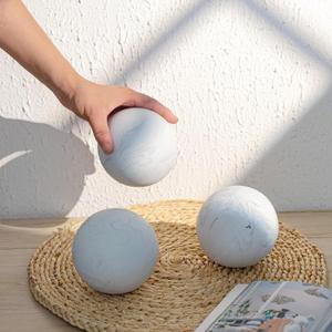 Decorative Orbs for Bowls and Vases, Set of 3, 4in Resin White Howlite Round Sphere Balls, Living Room Coffee Table Centerpiece Home Decor