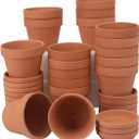 CFKJ [17 Pack] 4 inch Planter Nursery Pots Terracotta Pot Clay with Saucer Ceramic Pottery Cactus Flower Succulent Garden Terra Cotta Plants (17)