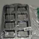 HONGBAKE Mini Loaf Baking Pans, Nonstick Small Cornbread Pan, Tiny Banana Bread Pan, Heavy Duty Carbon Steel Brownie Tin, 8-Cavity, Dark Grey