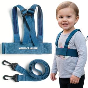 Toddler Leash & Harness for Child Safety - Keep Kids & Babies Close - Padded Shoulder Straps for Children's Comfort - Fits Toddlers w/ Chest Size 14-25.5 Inches - Kid Keeper by Mommy's Helper (Blue)