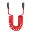 AGVEE 1.5ft Coiled Short USB-C to USB-C Charging Cable [USB-IF Certified] 60W PD Fast Charger Cord in Car for iPhone 17/16/15 CarPlay, Galaxy S25 S24 S23 S22 S21 S10 S9, Google Pixel, Red