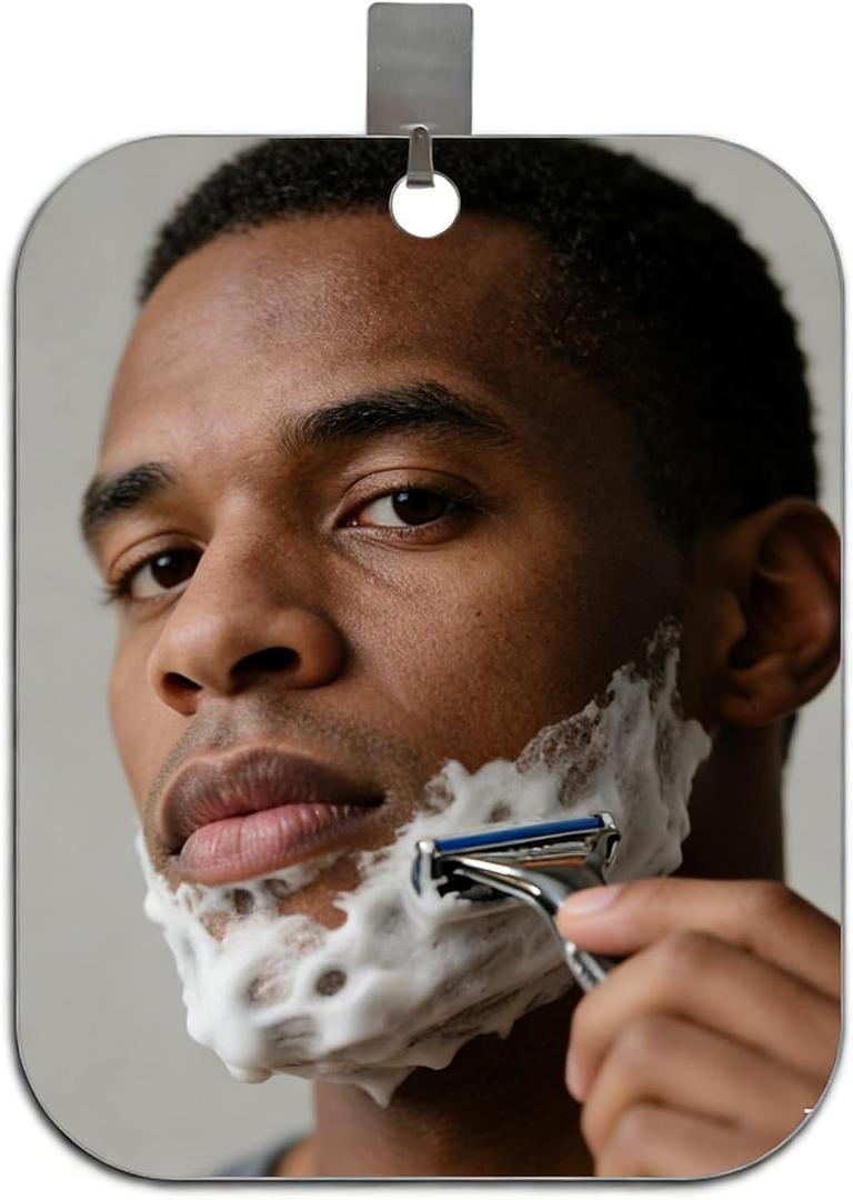 Shower Mirror Fogless for Shaving, No Fog Shaving Mirror, Anti-Fog Makeup Small Mirror Bathroom Accessories Travel Camping, Shatterproof Men's Woma Wall Hanging（Medium 7inx5in）