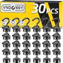VNDUEEY 30 Pack Black Magnetic Hooks, 25Lbs Strong Magnet Hooks for Hanging, Magnetic Cruise Hook Heavy Duty, Magnets with Hooks for Refrigerator, Grill, Kitchen, Office and Garage