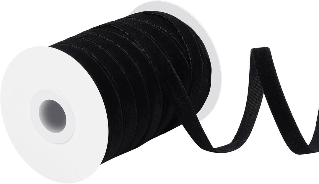 30 Yards Black Velvet Ribbon 3/8 Inch Velvet Fabric Vintage Thin Valentines Ribbon for Choker Hair Bows Gift Wrapping Wedding Wreath Valentines Day Gifts Decorations
