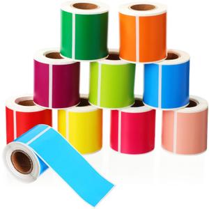 Chuangdi 10 Rolls Stickers Labels for Labeling Rectangular Color Coding Labels Stickers Adhesive Label Solid Colors Tags for Inventory Organization File (2 x 4 Inch) Chuangdi 10 Rolls Stickers Labels for Labeling Rectangular Color Coding Labels Stickers Adhesive Label Solid Colors Tags for Inventory Organization File (2 x 4 Inch)