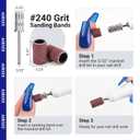 AIRSEE Sanding Bands for Electric Nail Drill 100 Piece Set 240 Grit Fine Acrylic File Attachments Professional Sander 1 Mandrel Bit Beauty Salon Accessories Manicure and Pedicure Finger Callus Brown
