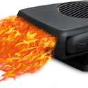 200W Portable Car Heater, 12V Dual Mode Heater and Cooler Fan, 360 Rotatable car heater Defroster Defogger, for Windshield and Interior Comfort