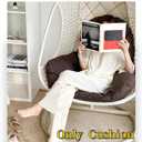 Swing Egg Chair Cushion Thickened Hanging Basket Seat Cushion Washable Hammock Chair Cushions Outdoor Patio Hanging Chairs Cushions Replacement (Only Cushion) (Coffee)