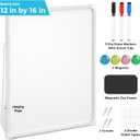 MaxGear Double-Sided Dry Erase Board for Wall, 16"x12" Hanging Whiteboard, Small Dry Erase White Board with 3 Markers and 4 Magnets, Portable Whiteboard for Planning, Drawing, Memo, to Do List