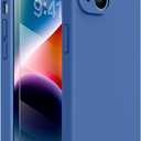 Miracase Designed for iPhone 14 Case with Screen Protector,[Upgraded Enhanced Camera Protection],Shockproof Liquid Silicone Case with Microfiber Lining, 6.1 inch,Azure Blue
