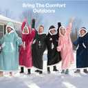 Giggling Getup Wearable Blanket Hoodie for Women Men Gifts for Women Mom Wife Sherpa Fleece Long Hooded Blanket Sweatshirt Cozy Sherpa Wearable Throw with Pocket & Sleeves for Adult Standard Black (Black)