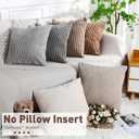 Colingmill 6 Pcs Throw Pillow Covers 18x18 Inch Modern Farmhouse Cushion Cover Soft Corduroy Boho Striped Square Pillow Case for Couch Bed Sofa Living Room Home Decoration(Neutral)