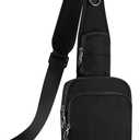 VADOO Sling Bag, Crossbody Bag with Zipper Lock, RFID Blocking & Water Resistant for Men and Women
