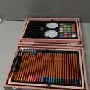 KINSPORY Art Set, 139 Pack Painting Drawing Art Supplies Kit with 2 Sketch Pads, Deluxe Double Layers Art Set Crafts, Colored Pencils, Oil Pastels, Watercolor Paints, Gift for Artists Kids (Rose Pink)