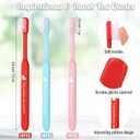 Willinglong 48 Pcs Toothbrushes Bulk Individually Wrapped, Pink Toothbrush Blue and Pink Cute Design