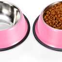 Stainless Steel Dog Bowls, Food and Water Non Slip Anti Skid Stackable Pet Puppy Dishes for Small, Medium and Large Dogs (2 Pack)