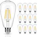 LED Light Bulbs 40 Watt Equivalent, 2700K Soft Warm Light Bulbs, 4W LED ST19 Edison Bulbs, 450LM, E26 Medium Base, High CRI 90+, Not Dimmable, Pack of 12