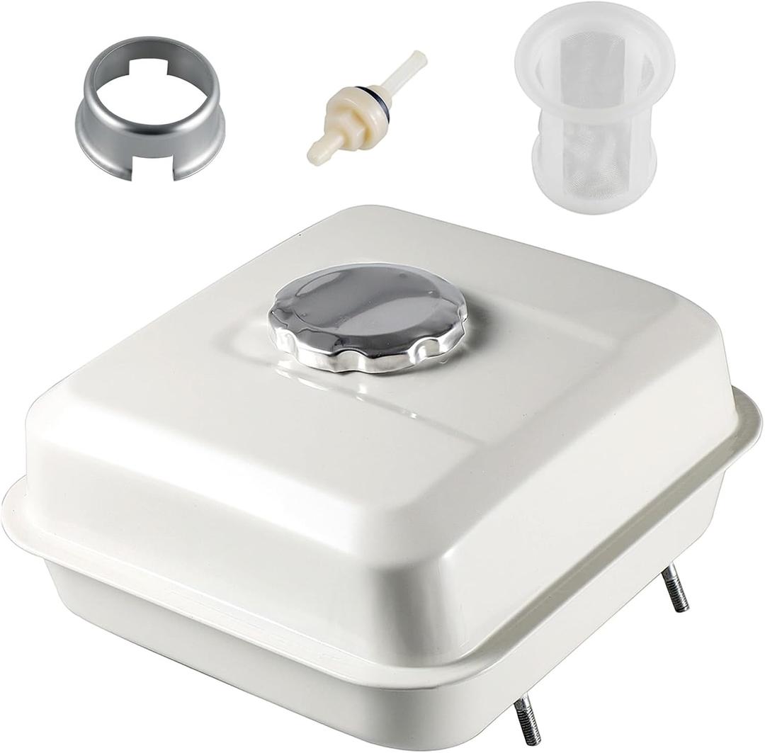 HGC Fuel Tank For Honda GX160 5.5HP GX200 6.5HP GX140 White Engine with Petcock Gas Cap Filter Replaces 17510-ZE1-020ZA
