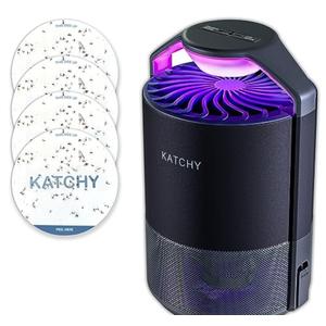 Katchy Indoor Insect Trap - Catcher & Killer for Mosquitos, Gnats, Moths, Fruit Flies - Non-Zapper Traps for Inside Your Home - Catch Insects Indoors with Suction, Bug Light & Sticky Glue (Black)