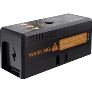 Gideon Rat Trap Electric Mouse & Rat Trap for Homes Indoor & Outdoor Use Pest Control Traps with Humane Shock Chamber & Rechargeable Battery, for Rats, Mice, Chipmunks, Squirrels, Black